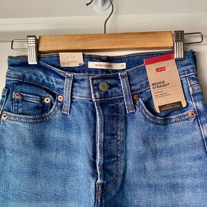 Levi's Wedgie Straight Jeans, Love in the Mist, Size 26